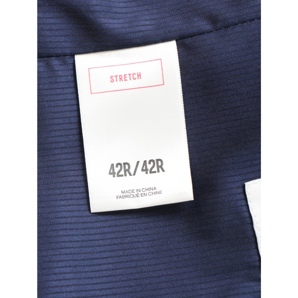 Express Blazer Mens 42R Blue Black Stretch Slim Fit Two Button Classic Jacket - Picture 6 of 11